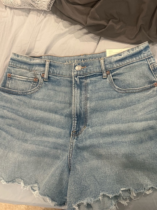 American Eagle Outfitters Pants - American Eagle Outfitters Faded Light Blue High-Waist Denim Cutoff Shorts